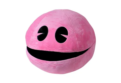 TE-Trend XXL Pac-Man Kuscheltier Kissen - Rundes Dekokissen aus weichem Polyester, ideal für Kinder ab 3 Jahren – perfekt zum Kuscheln und Dekorieren!