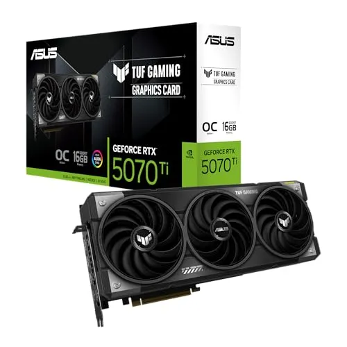 Asus NVIDIA GeForce RTX 5070 Ti TUF Gaming OC 16GB GDDR7 - Ultimative Gaming-Leistung - Grafikkarten mit 16GB GDDR7-Speicher, beeindruckendem 4K-Gaming und militärischer Zuverlässigkeit für maximale Performance und Langlebigkeit.