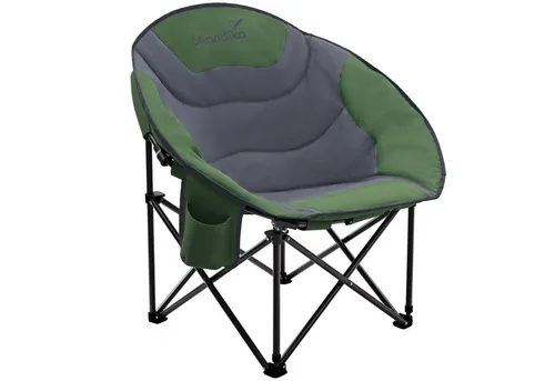 Skandika Moonchair Sirkka | Bequemer, klappbarer Campingstuhl mit Kühlfach und Getränkehalter (grün/grau) - Erleben Sie den Komfort des Skandika Moonchair Sirkka! Ideal für Outdoor-Aktivitäten, ist dieser klappbare Campingstuhl mit weicher Polsterung, Kühlfach und praktischen Taschen ausgestattet. Stabil und leicht zu transportieren.