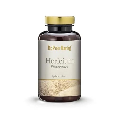 Dr. Peter Hartig Hericium Pilzkomplex - 120 Kapseln für mehr innere Balance - Fettlösliche Vitamine – Unterstützt gegen Müdigkeit und Ermüdung mit reinem Hericium-Pulver und Vitamin C für nachhaltige Vitalität.