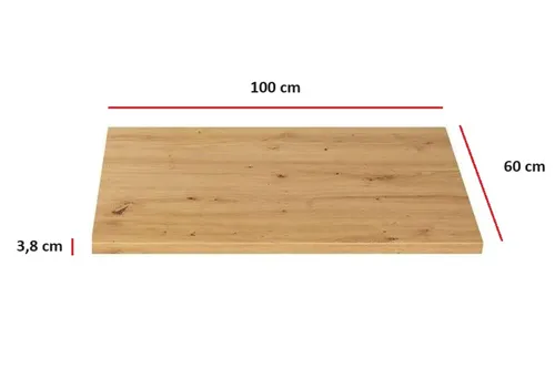 EKO STILO Küchenzeile Arbeitsplatte Dekor Eiche Artisan - Arbeitsplatten aus Spanplatte mit HPL-Beschichtung, ideal für moderne Küchen, robust und pflegeleicht. Maße: 100 cm x 60 cm x 3,8 cm.