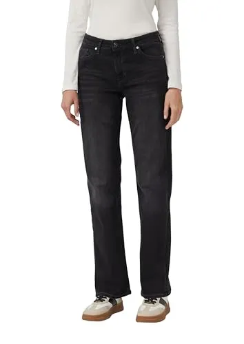 s.Oliver Damen Straight-Jeans, Gr. 46, Schwarz - Lässige s.Oliver Straight-Jeans für Damen in Größe 46. Die robuste Denim-Qualität bietet Komfort und Langlebigkeit, ideal für vielseitige Freizeitlooks.