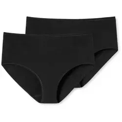 Schiesser 2P 95-5 Organic Cotton Midi Briefs Schwarz Baumwolle X-Large Damen