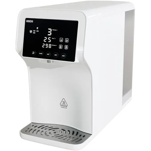 HIXO Osmoseanlage RO – Kompakter Auftisch-Wasserfilter mit TDS-Anzeige - Genießen Sie reines, kalkfreies Trinkwasser ohne Installation! Die HIXO Osmoseanlage liefert heißes und kaltes Wasser auf Knopfdruck – ideal für jeden Einsatz, egal ob zu Hause oder unterwegs.