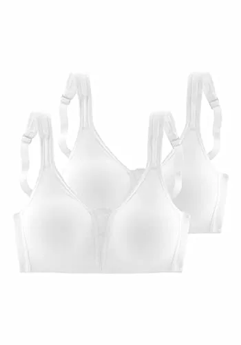 petite fleur Soft-BH ohne Bügel (2er Pack) - Funktionsunterwäsche: Bequemer Soft-BH ohne Bügel mit eleganten Spitzen-Details, ideal für den Alltag und perfekten Sitz.