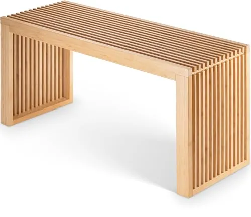 BAM BOO BOX Sitzbank aus Bambus – stabile Holzbank für Flur, Bad, Küche und mehr - Esszimmer Sitzbänke – Vielseitige, kompakte und stabile Bambusbank, bis 250 kg belastbar, ideal für jedes Zuhause.