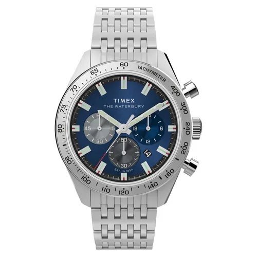 Timex TW2Y18500 Waterbury Chronograph 41mm - Sportliche Armbanduhr für Herren mit 12-Stunden-Zifferblatt und 100m Wasserdichtigkeit, ideal für aktive Lebensstile.