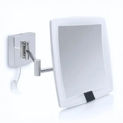 Libaro Kosmetikspiegel VERONA mit Sensor und 5-fach Vergrößerung - Schminkspiegel mit automatischer LED-Beleuchtung und 5-facher Vergrößerung. Ideal für präzise Gesichtspflege und Make-up. Wandmontage und platzsparend klappbar.