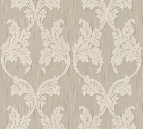 Architects Paper Textiltapete Tessuto - Barock Tapete in Beige - Hochwertige Textiltapete (10,05 m x 0,53 m) mit barockem Ornamentdesign, waschbeständig und einfach zu verarbeiten. Ideal für stilvolle Wohnräume, Made in Germany.