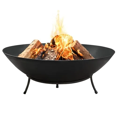 Köhko Feuerschale "Marbela-XL" aus Stahl mit 3 Füßen - Grills - Vielseitige Feuerschale aus robustem Stahl, ideal für Grillabende oder gemütliche Holzfeuer im Garten.