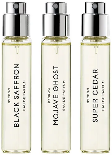 Byredo Mojave Ghost Set - 3 x 12ml - Herrenparfüm Set mit 3 Flakons à 12ml, ideal für den anspruchsvollen Mann, der seinen einzigartigen Duft überallhin mitnehmen möchte.