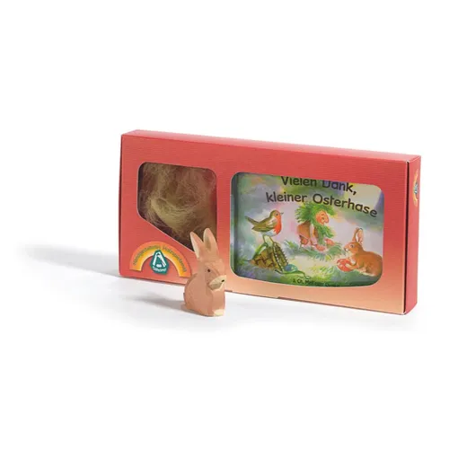 Ostheimer Osterset mit Buch - Vielen Dank kleiner Osterhase - Ostergeschenk für Kinder, umfasst ein liebevoll gestaltetes Buch und einen niedlichen Osterhasen für fröhliche Feiertagsstimmung.