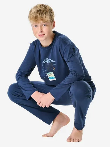 Schiesser Jungen Schlafanzug Set lang - 100% Organic Bio Baumwolle - Schlafanzüge für Jungen, aus 100% Bio-Baumwolle, weich und bequem für einen erholsamen Schlaf, in Größen 140 bis 176 erhältlich.
