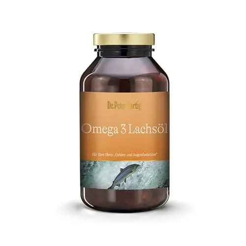 Dr. Peter Hartig Omega 3 Lachsöl - 250 Kapseln, 4-Monats-Vorrat mit EPA, DHA und Vitamin E, lactose- und glutenfrei für optimale Gesundheit