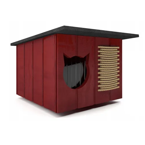 Katzenhaus Outdoor Mahagoni - Isolierte Hütte für Katzen und kleine Hunde - Robuste Katzenhütte aus hochwertigem Mahagoni, winterfest und isoliert. Ideal für den Außenbereich, bietet Schutz vor Kälte und Nässe. Perfekt für Katzenliebhaber, die ihren Vierbeinern einen sicheren Rückzugsort im Garten bieten möchten.