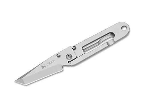 CRKT K.I.S.S. 01CR100 Klappmesser - Kompaktes Klappmesser mit 14,5 cm Gesamtlänge, hochwertiger AUS-6 Klinge und robustem Edelstahlgriff, perfekt für den täglichen Gebrauch und Outdoor-Aktivitäten.