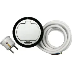 THEBO 1-fach Einbausteckdose ST 17 in Edelstahl - Steckdosen & Zubehör - Edle, flache Einbausteckdose mit LED-Beleuchtung für einfache Handhabung im Dunkeln. Ideal für Arbeitsplatten bis 45 mm Stärke.