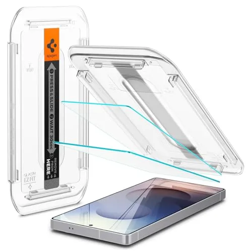 Spigen Glas.tR EZ Fit Schutzfolie kompatibel mit Samsung Galaxy S25 Ultra, 2 Stück, Kratzfest, Kristallklar, 9H Härte Folie
