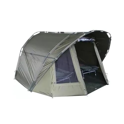 MK-Angelsport 2 Mann Angelzelt Fort Knox Solid - Wetterfestes Angelzelt aus robustem 210D Nylon mit 10.000 mm Wassersäule, herausnehmbarer Bodenplane für einfache Reinigung und komfortable Transporttasche für Outdoor-Abenteuer.