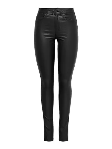 ONLY Female ONLROYAL Skinny Fit Kunstlederhosen - Damen-Jeanshosen aus hochwertigem Kunstleder im Skinny Fit, mit hoher Taille für eine perfekte Passform und zeitlosen Stil.