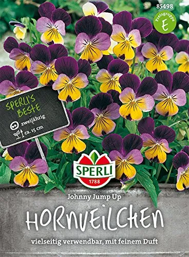 SPERLI Hornveilchen-Samen 'Johnny Jump Up' - Bunte Blüten für Garten und Balkon - Die Hornveilchen 'Johnny Jump Up' von SPERLI sind winterharte Pflanzen, die mit ihrem kissenförmigen Wuchs und den bunten Blüten ideal für Beete, Schalen und Balkone sind. Genießen Sie monatelang die Farbenpracht im Frühjahr!
