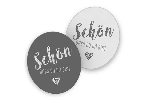 itenga Bierdeckel itenga 40x Bierdeckel Untersetzer "Schön dass du da bist" taubengrau g