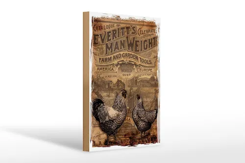 Holzschild Retro 20x30 cm Farm and Garden Tools Retro Anzeige Deko Schild