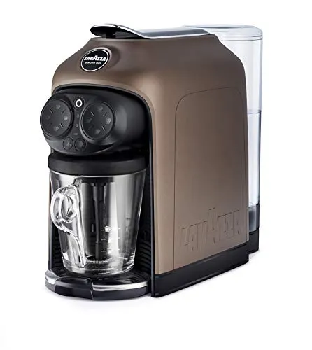Lavazza Desea Braun Walnuss Kaffeemaschine mit Cappuccinatore - Kaffeepad- & Kapselmaschinen mit 15 bar Druck für perfekten Espresso und cremigen Cappuccino. Großzügiger Wassertank von 1,1 l und elegantes Design in Braun.