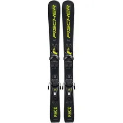 FISCHER Kinder Racing Ski RC4 RACE JR (70-120) JRS + FJ4 CA J - Race Ski für Kinder, ideal für schnelle Lernfortschritte dank fehlerverzeihendem Design und leichter Konstruktion. Genießen Sie Fahrspaß mit dem RC4 Race Jr. und der einfach zu bedienenden Bindung.