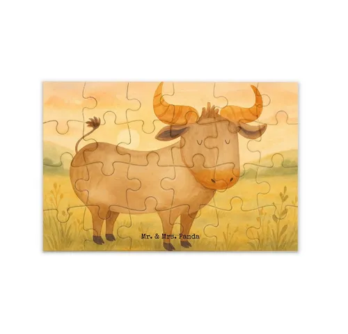 Mr. & Mrs. Panda Puzzle Sternzeichen Stier Design, Puzzle 24 Teile, Weiß, Ochse, Puzzlespiel, 24 Puzzleteile, Stier Sternzeichen 300 Teile Puzzle Stier Geschenk