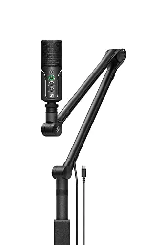 Sennheiser Profile Streaming Set mit USB-C Mikrofon, Boom Arm mit integrierter Kabelführung, 3m-USB-C-Kabel und Mikrofon-Aufbewahrungsbeutel | Schwarz (700100)