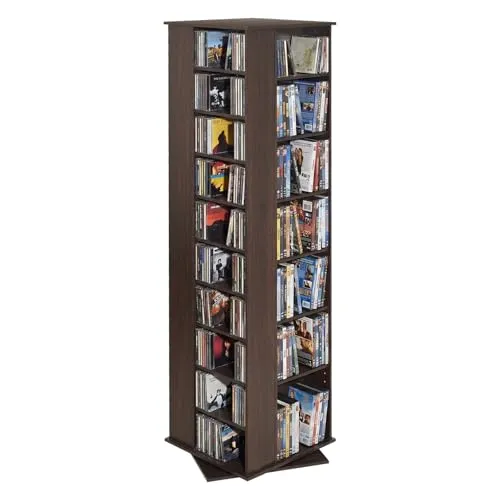 VEVOR Medienaufbewahrungsschrank – drehbarer Medienturm für bis zu 1040 CDs - Aufbewahrungsschränke mit flexiblem Design, verstellbaren Fächern und einfacher Zugänglichkeit für eine organisierte Mediensammlung.