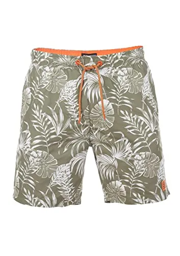 riverso Herren Badehose RIVKai Regular Fit - Vintage Grün-Shiny Orange - Herren-Bademode mit elastischem Bund und bequemen Innenslip für maximalen Tragekomfort. Ideal für Strand und Pool, in mehreren modischen Farben erhältlich.
