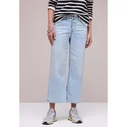 Street One Wide Leg Jeans Bleached Random Wash 30 - Modische Wide Leg Jeans im Loose Fit mit hohem Bund. Ideal für lässige Styles, perfekt kombinierbar und bequem im Alltag.
