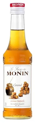 Monin Sirup Karamell/Caramel (1 x 0,25 l) - für Kaffeegetränke und Desserts - Karamellgeschmack - für Cocktails - Aromatischer Karamellsirup für Schaumige Latte und Backkreationen