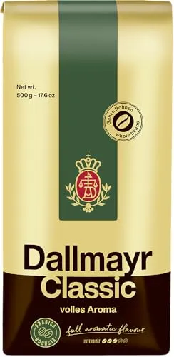 Dallmayr Classic Kawa Ziarnista 500 g - Kaffeebohnen, aromatischer Genuss mit ausgewogenem Geschmack für Kaffeeliebhaber