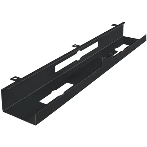 FineBuy Kabelkanal Schreibtisch 80x7x13 cm breit Untertisch Kabelführung Metall, Kabelmanagement Kabelwanne Pulverbeschichtet, Kabelschacht waagrecht