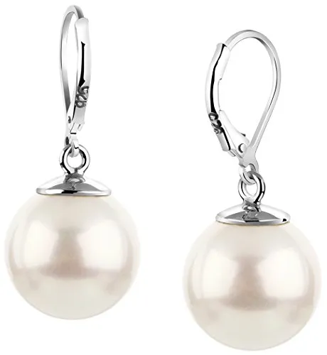 Nenalina Ohrstecker 925 Silber mit Muschel Perlen - Ohrringe für Damen, kunstvoll gestaltet mit grandiosem Perlenlüster, aus 925er Sterlingsilber und in liebevoller Handarbeit gefertigt – das perfekte Geschenk für besondere Anlässe.