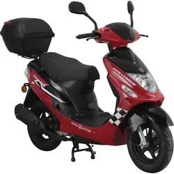 Alpha Motors Motorroller CityLeader - 50 ccm, 45 km/h, Euro 5, inkl. Topcase rot, sportlich und ideal für Stadtfahrten