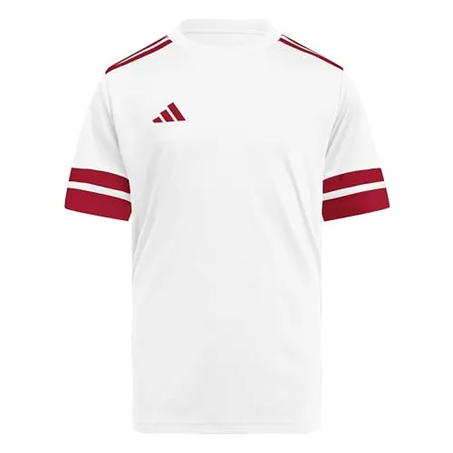 Adidas Unisex Kids SQUADRA25 Jersey Short Sleeve Kids, White/Team Power red 2, 11-12 Years