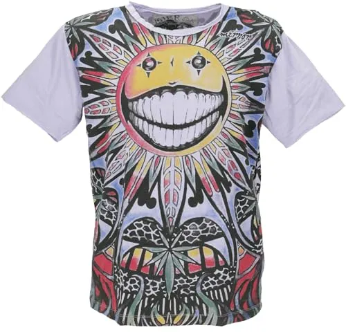 GURU SHOP Mirror T-Shirt - Happy Day/Flieder, Herren, Baumwolle, Size:L