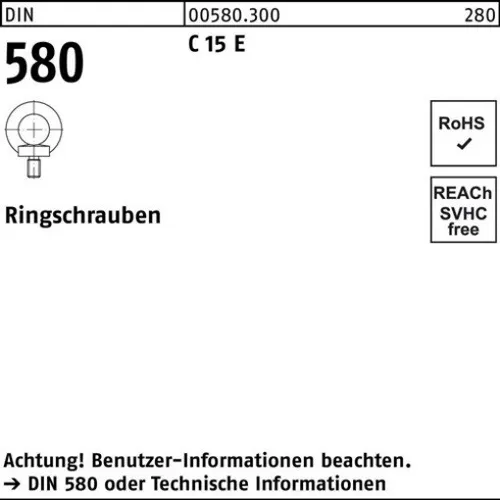 25er PACK(Stk)  000580310000080000 Ringschraube DIN 580 M 8 C 15 E