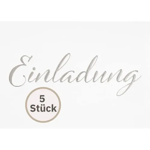 Perleberg 5 Stk Allgemeine Einladungskarten Lettering natur - Einladung zur Feier Geburtstag Hochzeit Weihnachten - Einladungskarten in 10,5 x 14,5 cm mit Umschlag - Kinder & Erwachsene