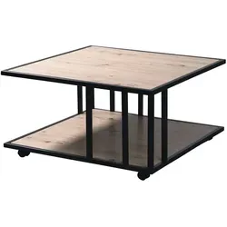 Couchtisch Caprera - Holzfarben, 75x41 cm - Eleganter Couchtisch Caprera in Holzfarbe, flexibel durch Rollen. Mit großer Ablageplatte, ideal für jedes Wohnzimmer. Maße: 75 cm Breite, 41 cm Höhe. Hochwertige Materialien für langanhaltende Freude.