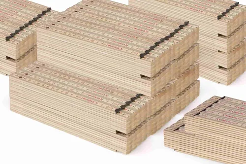 Metrie 2m Zollstock Block 52 | Natur mit gehärteten Stahlgelenken - Maßbänder, Lineale & Zollstöcke – Set mit 100 Stück, ideal für Handwerker, vereint natürliche Eleganz und langlebige Präzision durch gehärtete Stahlgelenke.