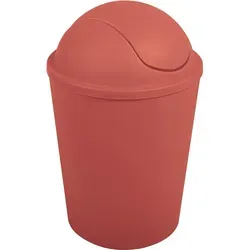MSV Kosmetikeimer Abfalleimer Schwingdeckeleimer 5,5 Liter Kunststoff Terracotta Rot - Rot