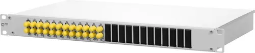Metz Connect Spleissbox bestückt OpDATfix 12xSTD OM4K grau LWL 150257D112-E
