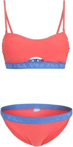 FILA SANMING Bandeau Bikini in Calypso Coral - XS - Stylischer Bandeau-Bikini mit verstellbaren Trägern und praktischem Verschluss. Ideal für den Strand und entspannte Tage am Pool.