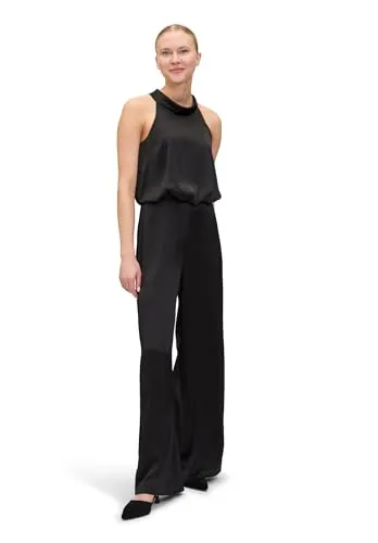 Vera Mont Damen Jumpsuit mit Taschen Schwarz, 44 - Eleganter Jumpsuit für Damen aus hochwertigem Satin-Feinmaterial, figurumspielende Passform und bequeme Schrittlänge von 84 cm. Ideal für besondere Anlässe.