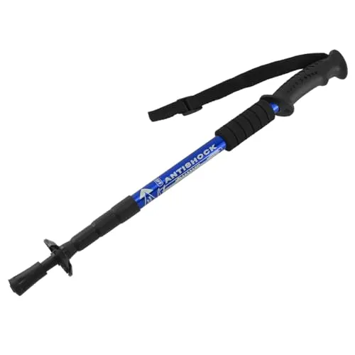 MidGard Teleskop Nordic Walking Stock, 50-110 cm höhenverstellbar, Antischock Dämpfung, Wanderstöcke Blau 1 STK.